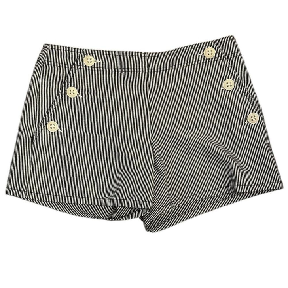 Trina Turk Cotton Woven Striped Sailor Button Shorts Size US 4